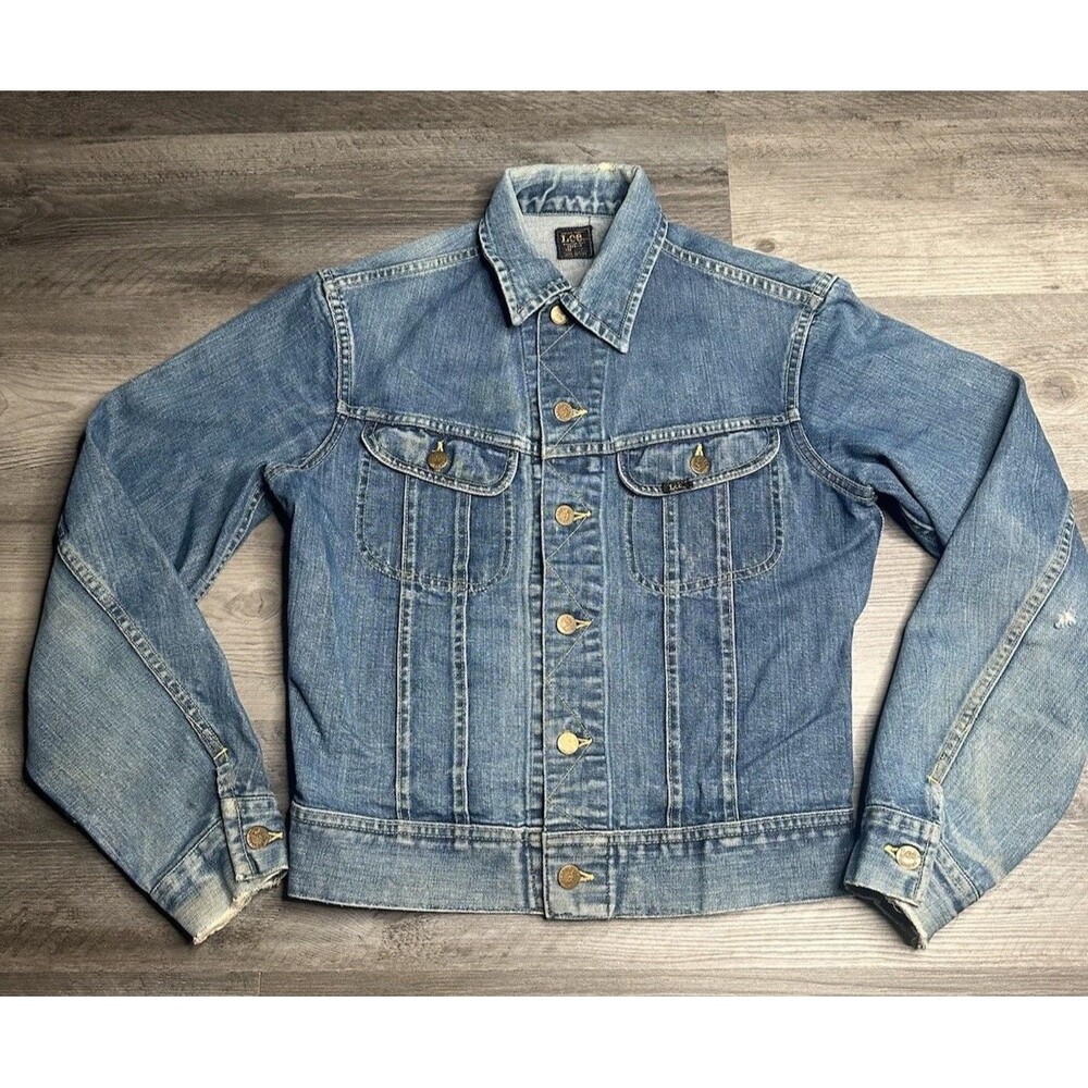 VINTAGE 60s LEE 101-J Rider Trucker Jacket Size 38 Made In USA Denim Sanforized
